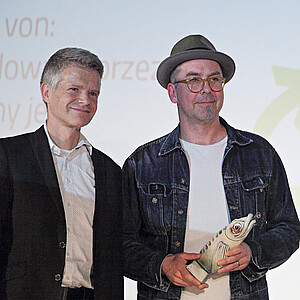 Christpoph Mehnert (ZVON) & Jan Baset Střítežský (für Publikumspreis Langfilm) ® Hannes Rönsch